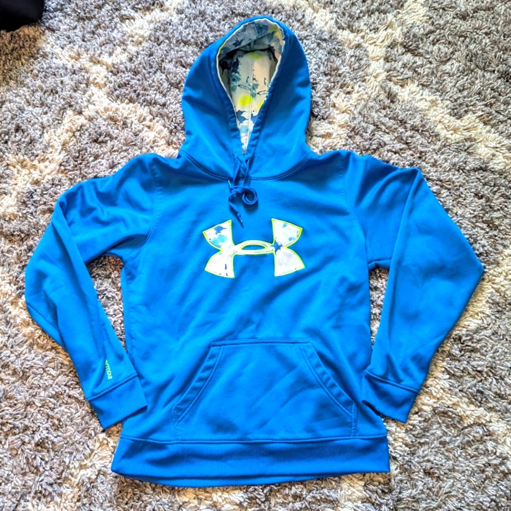 Under Armour Blue Logo Hoodie Size M